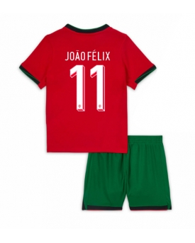 Portogallo Joao Felix #11 Maglia Gara Casa Repliche Europei 2024 Bambino
